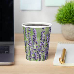 Purple Lavender Buds Floral Paper Cups