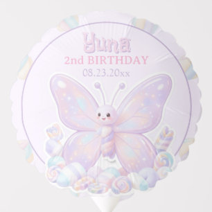Purple Lavender Butterfly Birthday Balloon