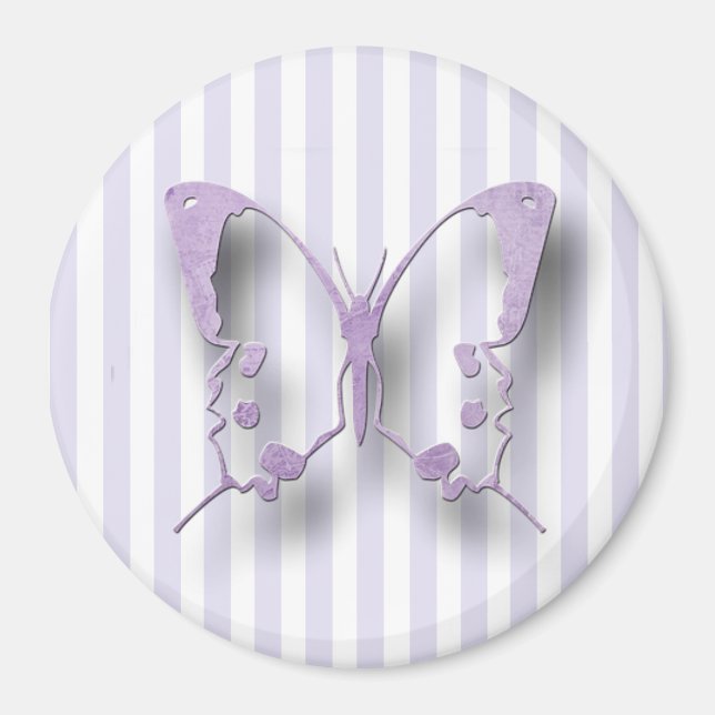 Purple Lavender Butterfly Magnet (Front)