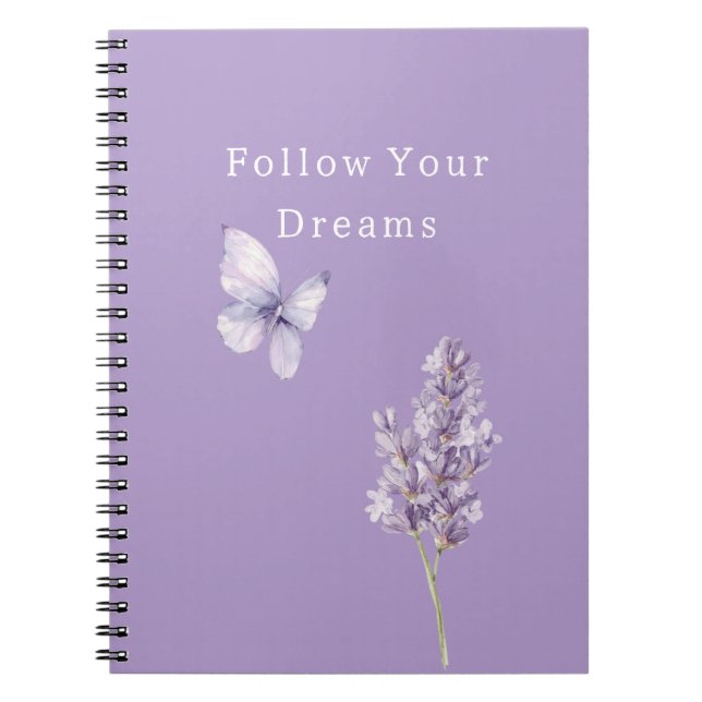 Purple Lavender Butterfly Notebook (Front)