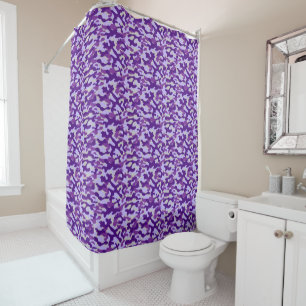 Purple Lavender Camouflage Pattern Shower Curtain
