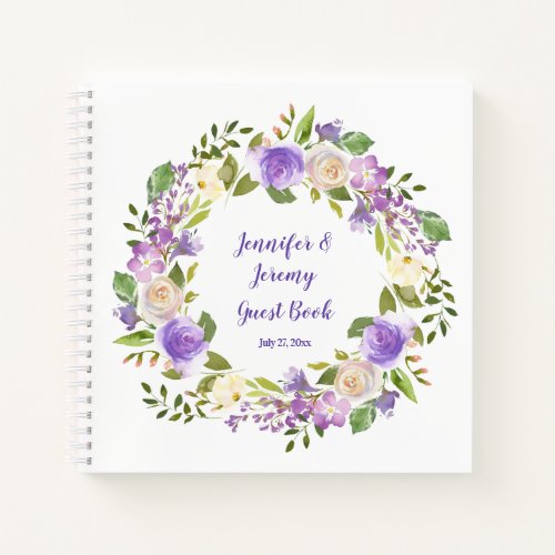 Purple Lavender Chamgagne Watercolor Floral Notebook