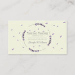 Purple Lavender Circle Framed Essential Oils Business Card