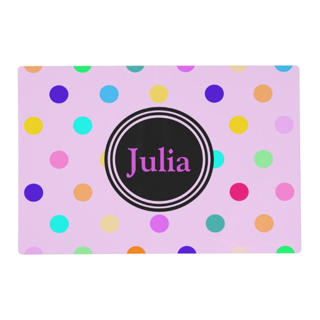 Purple lavender color dots confetti placemat (Front)