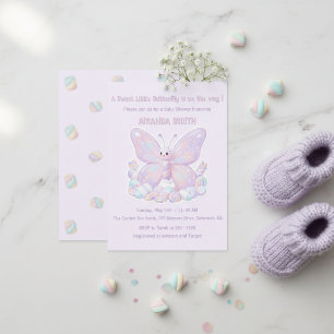 Purple Lavender Dream Butterfly Baby Shower Invitation