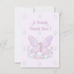 Purple Lavender Dream Butterfly Baby Shower Thank  You Card
