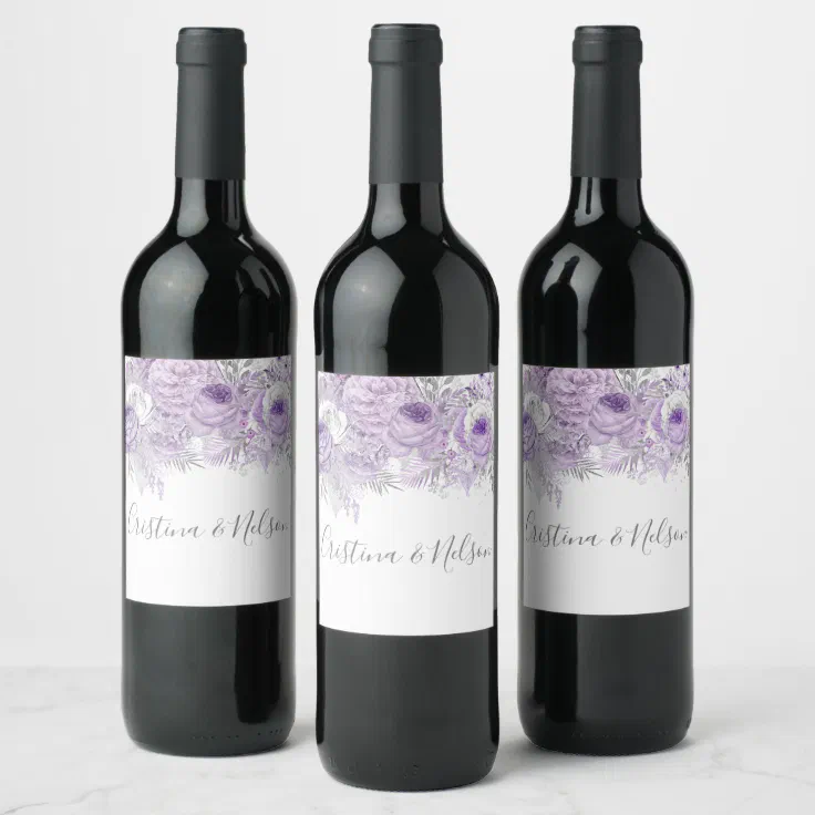Elegant wedding wine labels