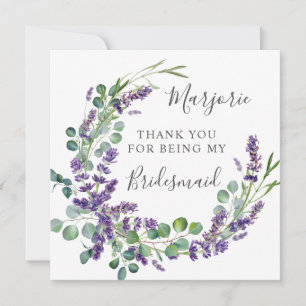 Purple Lavender Eucalyptus Bridesmaid Thank You