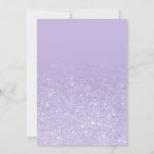 Purple lavender faux glitter bridal shower invitation (Back)