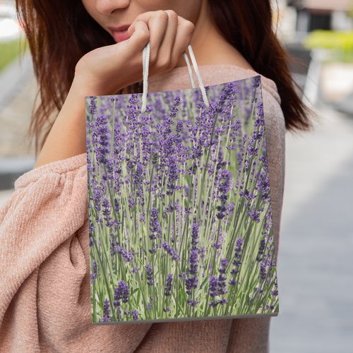 Purple Lavender Fields Floral Medium Gift Bag