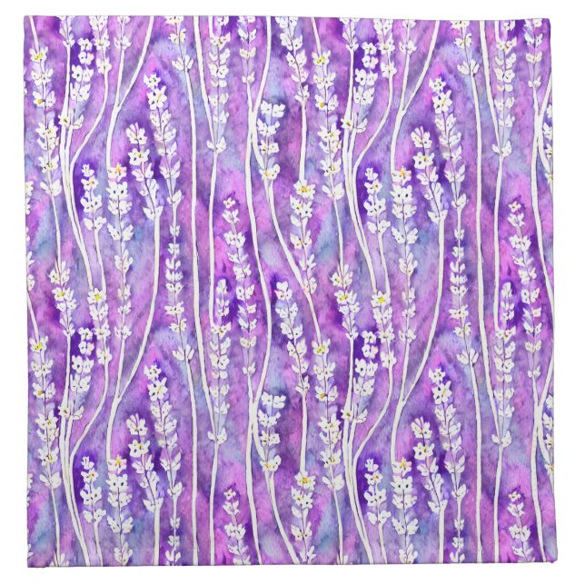 Purple Lavender Fields French Country Decor Cloth Napkin (Front)