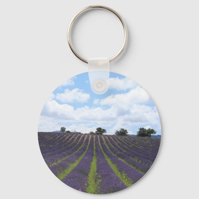 Purple lavender fields near Sault Keychain (Front)