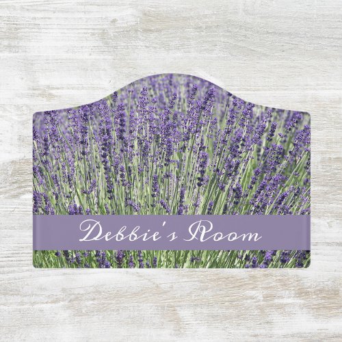 Purple Lavender Fields Personalized Floral Door Sign
