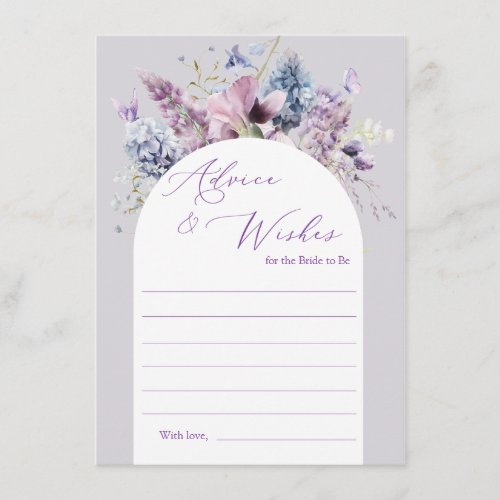 Purple  Lavender Floral Advice Card