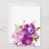 Purple Lavender Floral Baby Shower Invitation (Back)