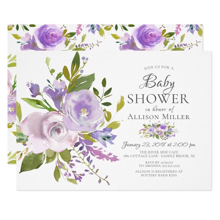 lavender baby shower invitations