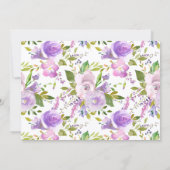 Purple Lavender Floral BABY Shower Invitations (Back)