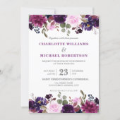 Purple Lavender Floral Boho Wedding Invitation (Front)