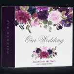 Purple Lavender Floral Boho Wedding Photo album 3 Ring Binder<br><div class="desc">Watercolor Burgundy Purple plum lavender Floral Rustic Boho Wedding Photo album binder. Perfect for a fall wedding. The design features a stunning bouquet of burgundy / Marsala , pink , purple navy flowers with matching leaves. Please find more matching designs and variations in my "blissweddingpaperie" store. And feel free to...</div>