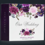 Purple Lavender Floral Boho Wedding Photo album 3 Ring Binder<br><div class="desc">Watercolor Burgundy Purple plum lavender Floral Rustic Boho Wedding Photo album binder. Perfect for a fall wedding. The design features a stunning bouquet of burgundy / Marsala , pink , purple navy flowers with matching leaves. Please find more matching designs and variations in my "blissweddingpaperie" store. And feel free to...</div>