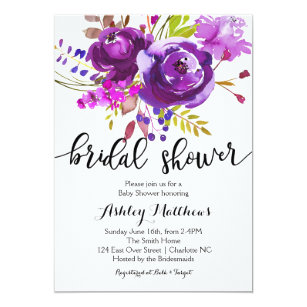 Purple Bridal Shower Invitations 1