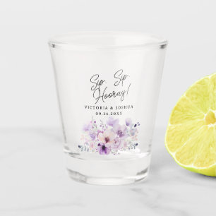 Purple Lavender Floral Bridal Shower Shot Glass