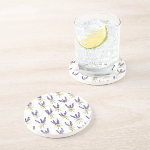 Purple Lavender Floral Coaster
