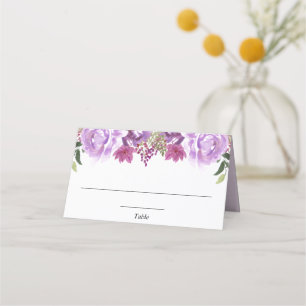 Purple lavender floral elegant place card