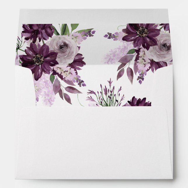 Purple & Lavender Floral Envelope (Back (Bottom))