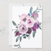Purple Lavender Floral Geometric Bridal Shower Invitation (Back)