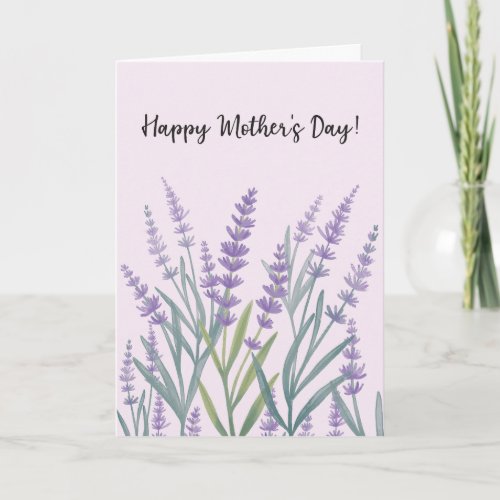 Purple Lavender Floral Happy Mothers Day Card