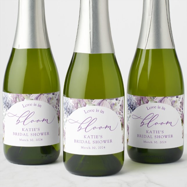 Purple + Lavender Floral Mini Champagne  Label (Creator Uploaded)