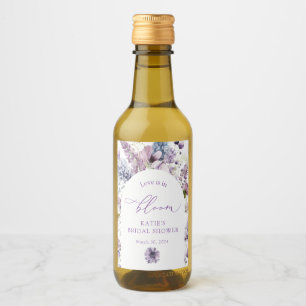 Purple + Lavender Floral Mini Wine Bottle Label