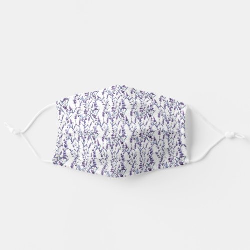 purple lavender floral pattern adult cloth face mask