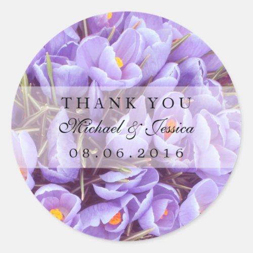 Purple Lavender Floral Thank You Label Stickers