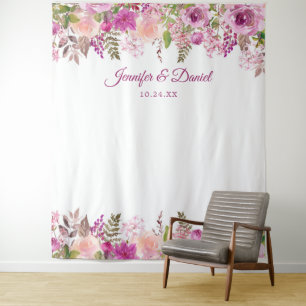 Purple Lavender Floral Wedding Photo Backdrop