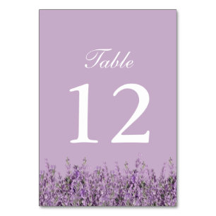 Purple Lavender Floral Wedding Table Numbers