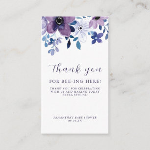 Purple Lavender Flower Baby Shower Thank You Enclosure Card