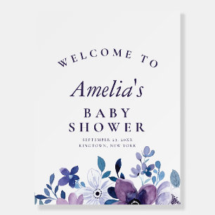 Purple Lavender Flower   Baby Shower Welcome Foam Board