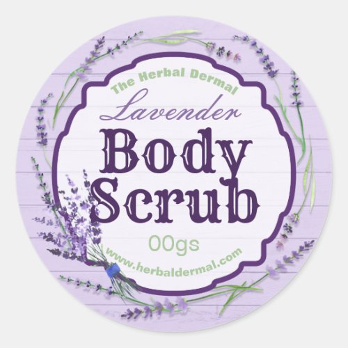 Purple Lavender Flower Body Scrub Labels