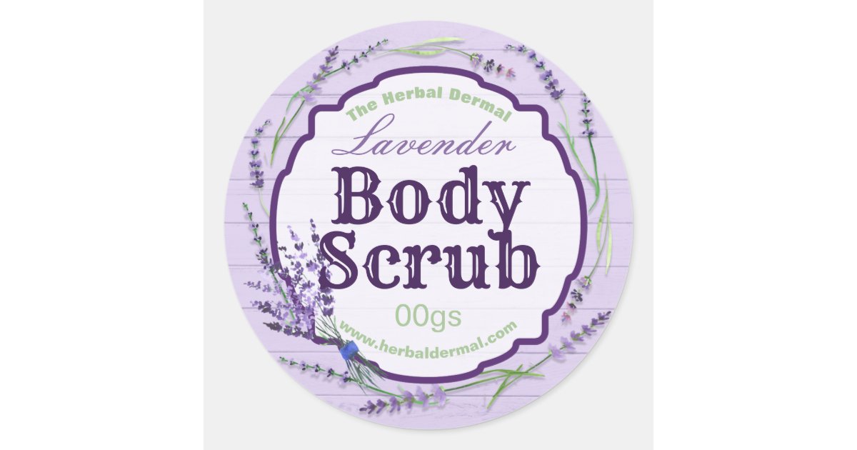 Purple Lavender Flower Body Scrub Labels | Zazzle