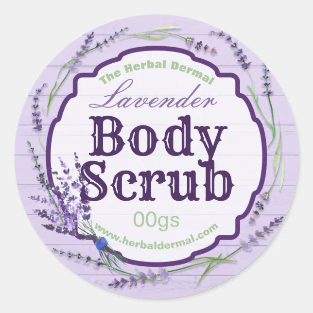 Purple Lavender Flower Body Scrub Labels Zazzle