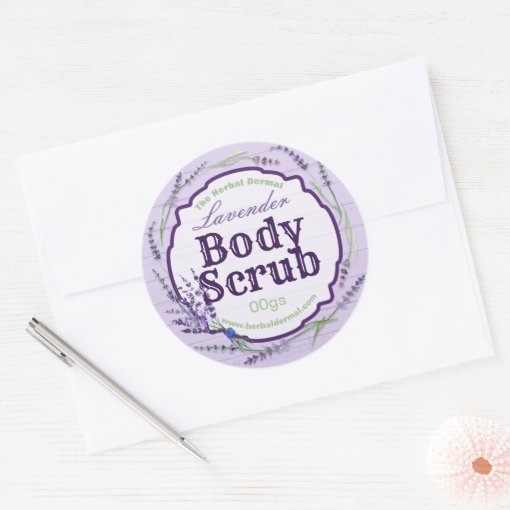 Purple Lavender Flower Body Scrub Labels | Zazzle