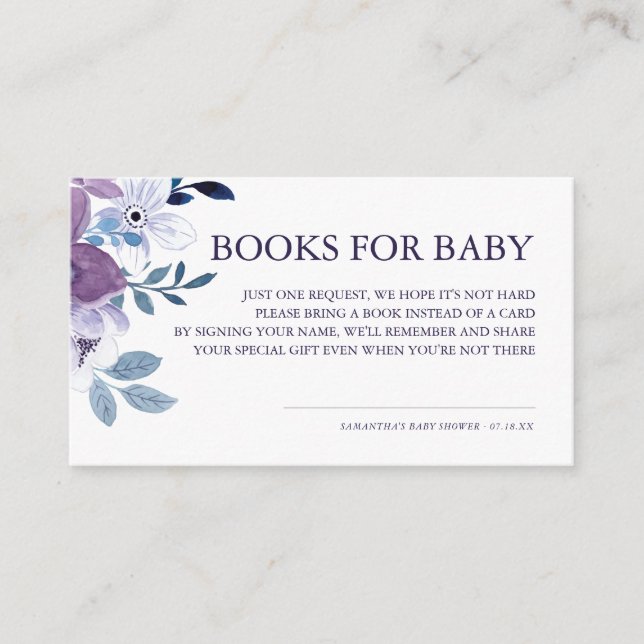 Purple Lavender Flower | Book Request Enclosure Card (Front)