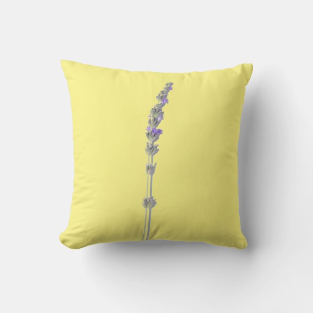 Purple Lavender Flower Throw Pillow Cushion (Front)