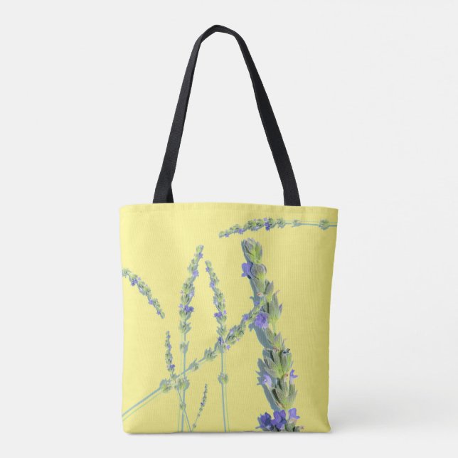 Purple Lavender Flower Tote Bag (Back)