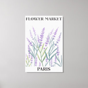 Purple Lavender Flower Watercolor Floral Canvas Print