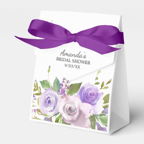 Purple Lavender Flowers Bridal  Shower Favor Box