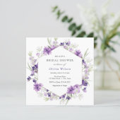 Purple Lavender Flowers Bridal Shower Invitation (Standing Front)