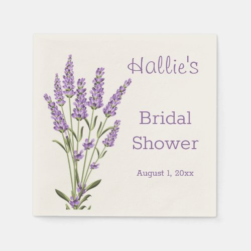 Purple lavender flowers Bridal Shower Napkins